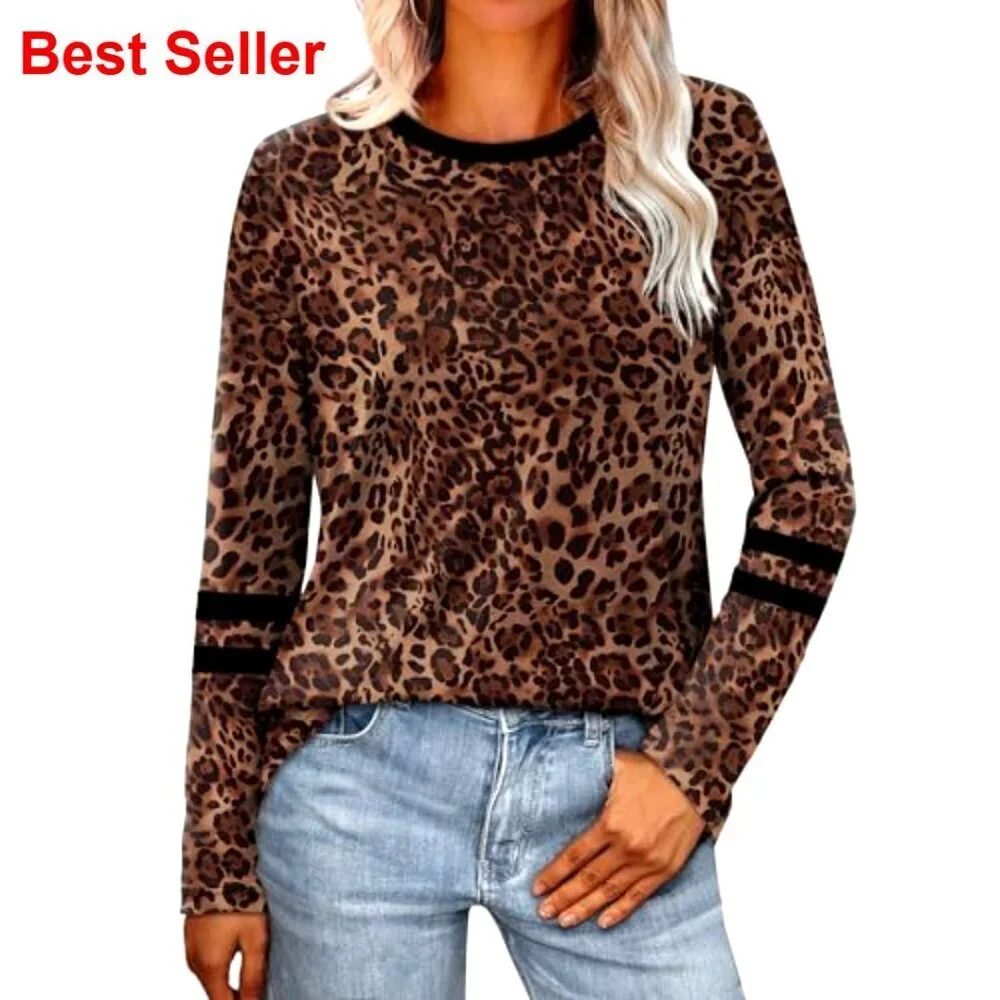 Long Sleeve Crew Neck T-Shirt, Polyester Rayon Spandex Blend, Athletic Stripes